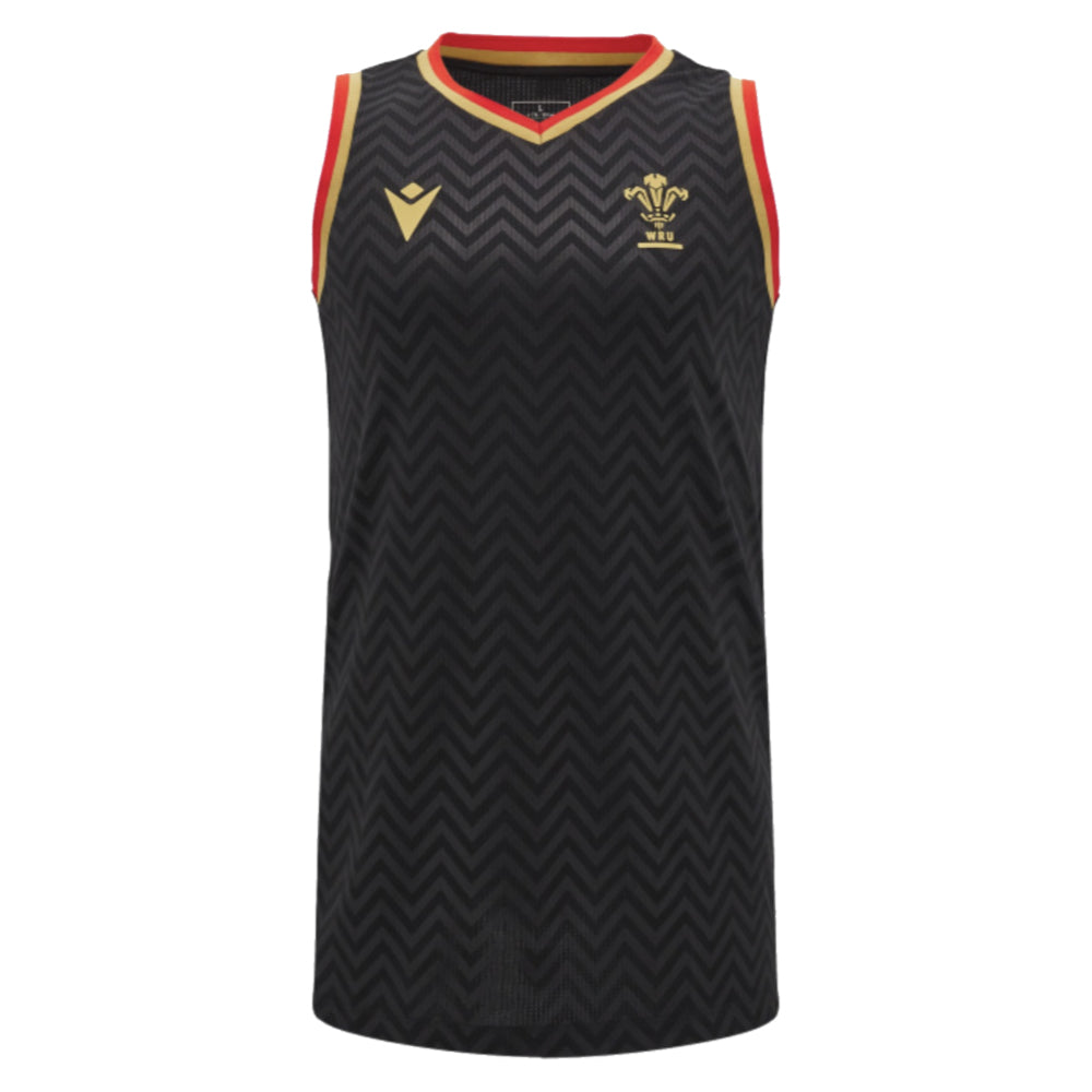 2024-2025 Wales Rugby Training Basketball Singlet (Black)_2