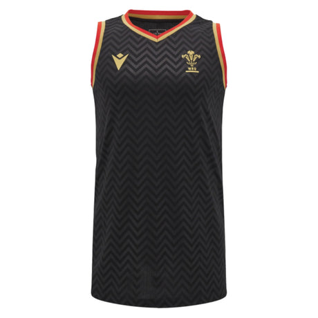 2024-2025 Wales Rugby Training Basketball Singlet (Black)_2