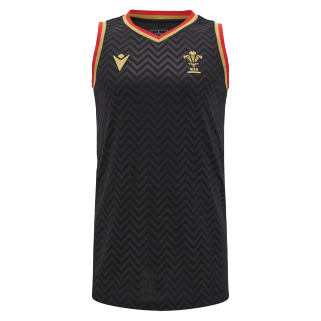 2024-2025 Wales Rugby Training Basketball Singlet (Black)_2