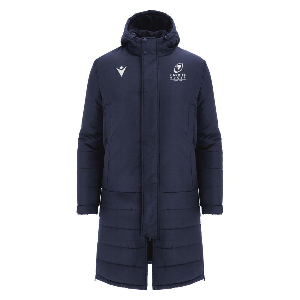 2024-2025 Cardiff Blues Rugby Long Bench Padded Jacket (Navy)_1