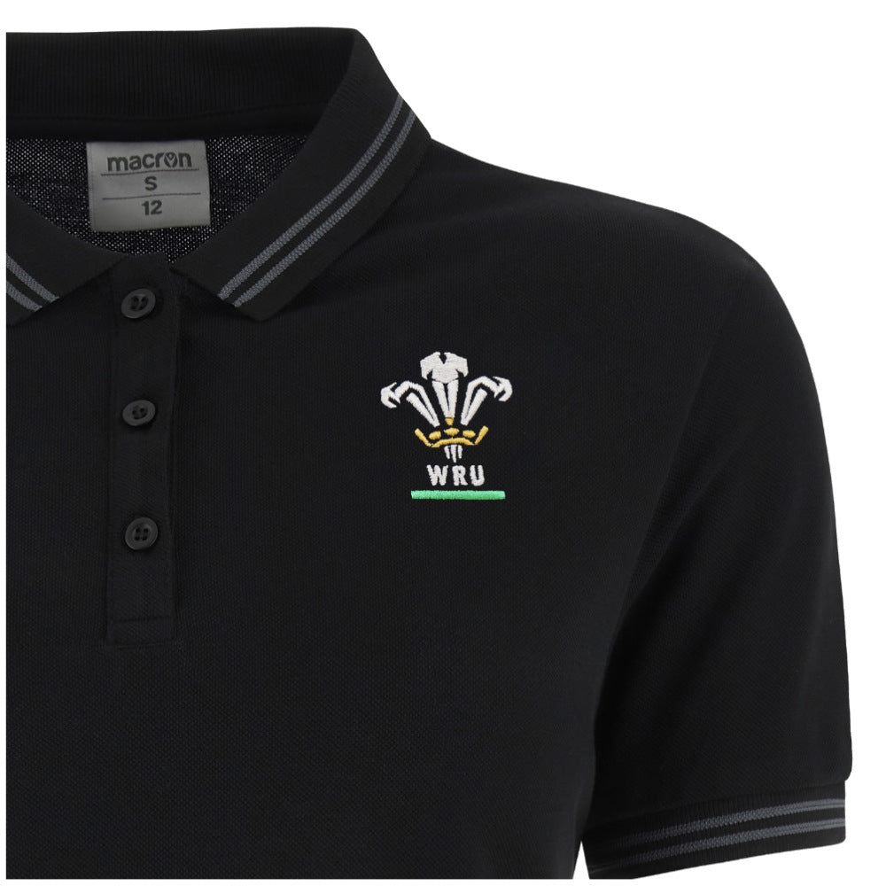 2024-2025 Wales Rugby Travel Polo Shirt (Black) - Womens_2