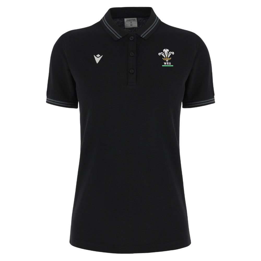 2024-2025 Wales Rugby Travel Polo Shirt (Black) - Womens_2