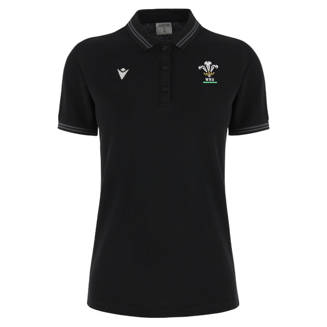 2024-2025 Wales Rugby Travel Polo Shirt (Black) - Womens_2