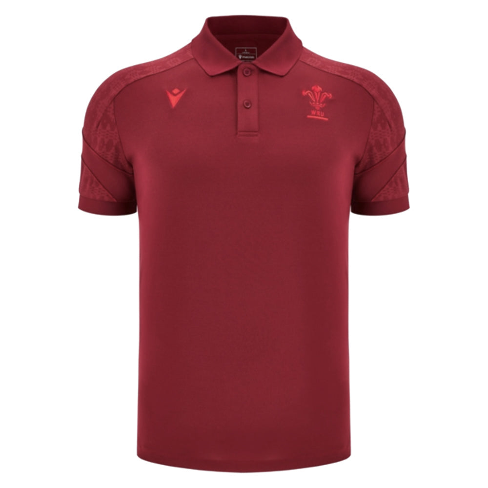 2025-2026 Wales WRU Travel Poly Polo Shirt (Deep Red)_3