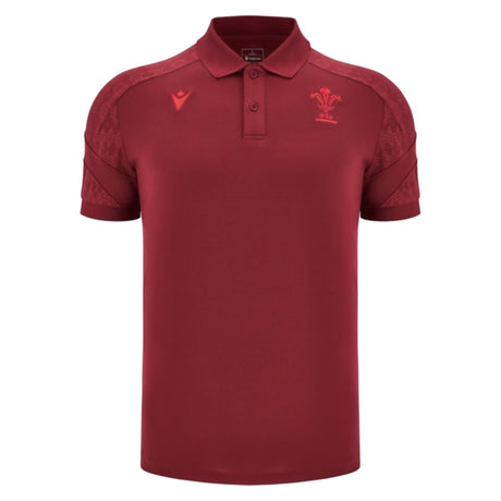 2025-2026 Wales WRU Travel Poly Polo Shirt (Deep Red)_3