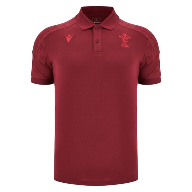 2025-2026 Wales WRU Travel Poly Polo Shirt (Deep Red)_3