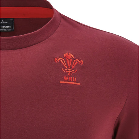 2025-2026 Wales WRU Rugby Travel Cotton Tee (Deep Red)_3