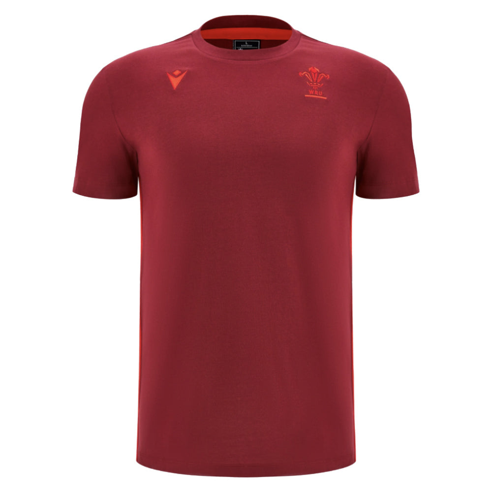 2025-2026 Wales WRU Rugby Travel Cotton Tee (Deep Red)_3