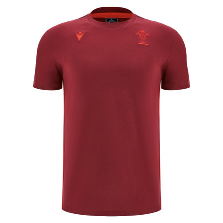 2025-2026 Wales WRU Rugby Travel Cotton Tee (Deep Red)_3