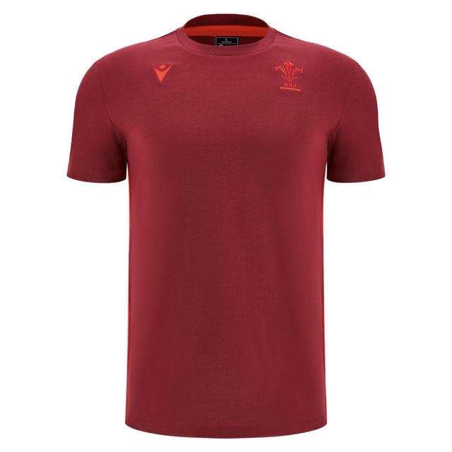 2025-2026 Wales WRU Rugby Travel Cotton Tee (Deep Red)_3