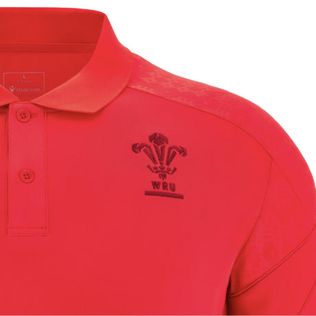2025-2026 Wales WRU Rugby Travel Poly Polo Shirt (Red)_2