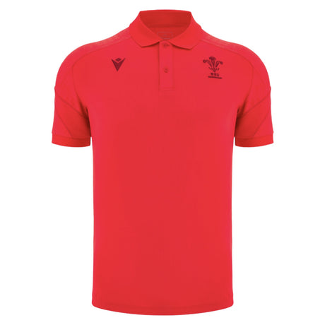 2025-2026 Wales WRU Rugby Travel Poly Polo Shirt (Red)_2