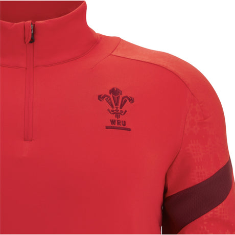 2025-2026 Wales WRU Training Player Quarter Zip Top (Red)_3