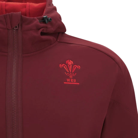 2025-2026 Wales WRU Rugby Travel Softshell Jacket (Deep Red)_3