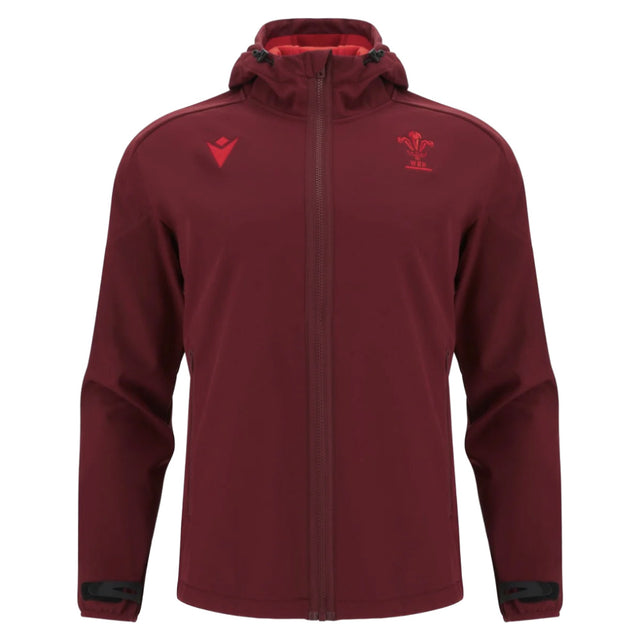 2025-2026 Wales WRU Rugby Travel Softshell Jacket (Deep Red)_3