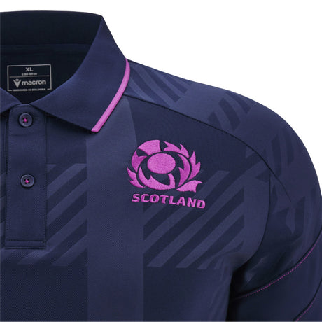 2025-2026 Scotland Rugby Travel Poly Polo Shirt (Navy)_3