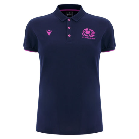 2025-2026 Scotland Rugby Travel Polo Shirt (Navy) - Womens_0