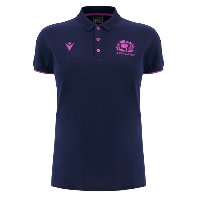 2025-2026 Scotland Rugby Travel Polo Shirt (Navy) - Womens_0