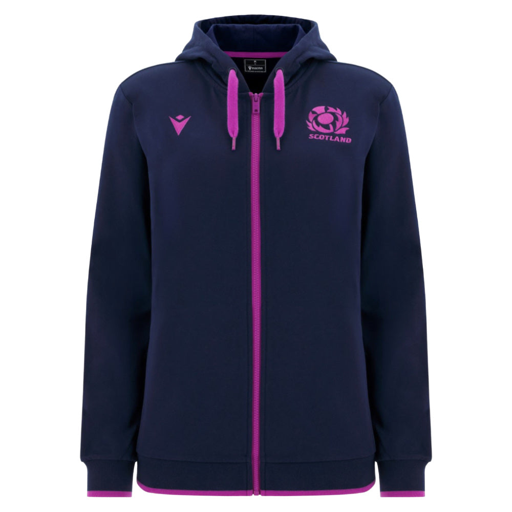 2025-2026 Scotland Rugby Travel Full Zip Hoody (Navy) - Womens_0