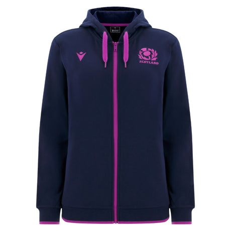 2025-2026 Scotland Rugby Travel Full Zip Hoody (Navy) - Womens_0