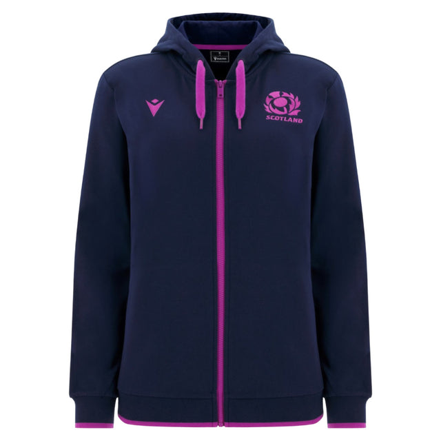 2025-2026 Scotland Rugby Travel Full Zip Hoody (Navy) - Womens_0