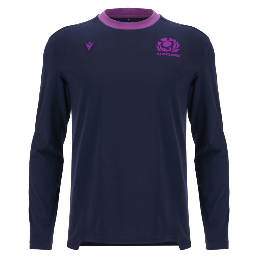 2025-2026 Scotland Rugby Ath Cotton LS Tee (Navy)_0