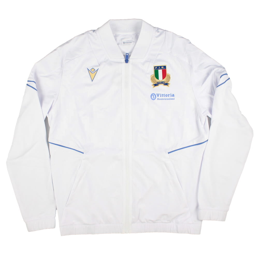 2025-2026 Italy FIR Rugby Training Full Zip Top (White)_0