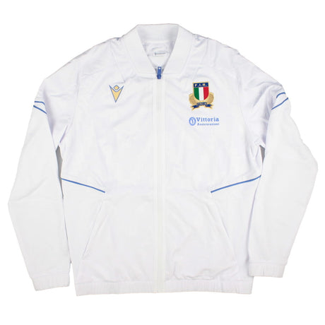 2025-2026 Italy FIR Rugby Training Full Zip Top (White)_0