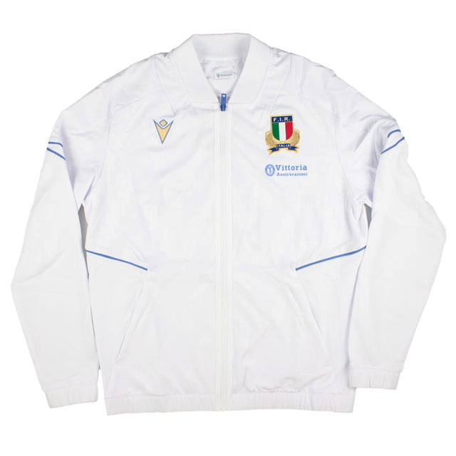 2025-2026 Italy FIR Rugby Training Full Zip Top (White)_0