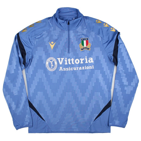 2025-2026 Italy FIR Rugby Training Half Zip Top (Blue)_0