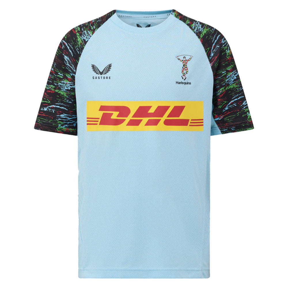 2025-2026 Harlequins Rugby Training Shirt (Sky Blue) (Your Name)_2