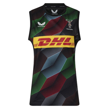 2025-2026 Harlequins Pre Match Sleeveless Tee (Caviar) (Your Name)_2