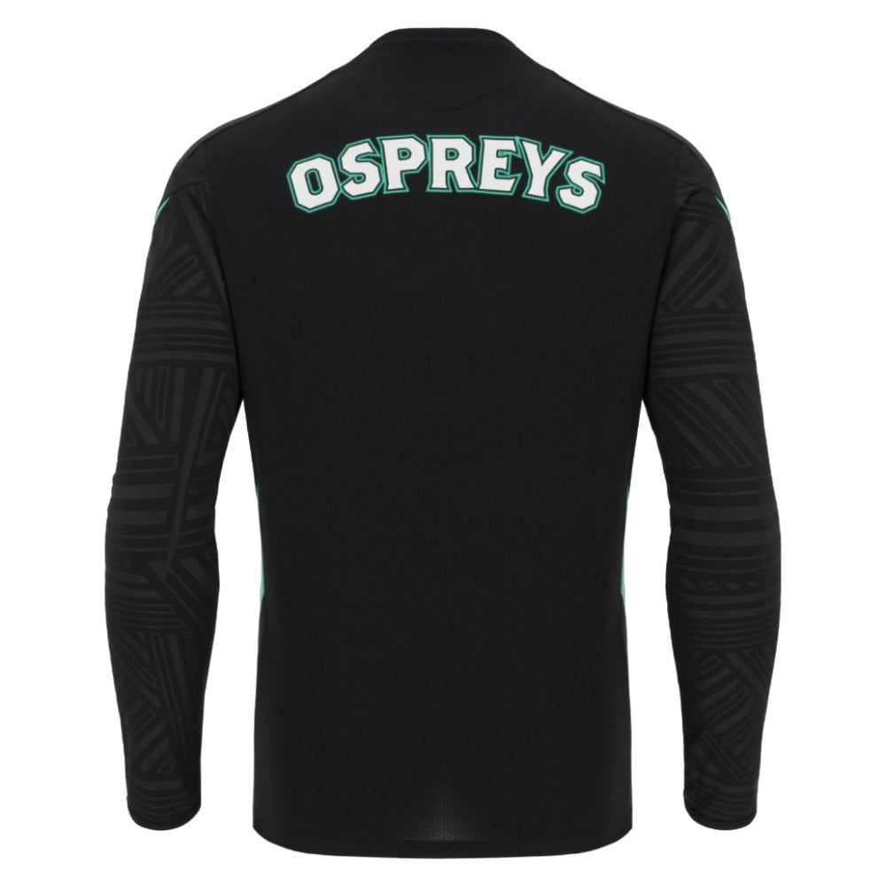 2025-2026 Ospreys Rugby Poly LS Training Tee (Black) (Your Name)_1