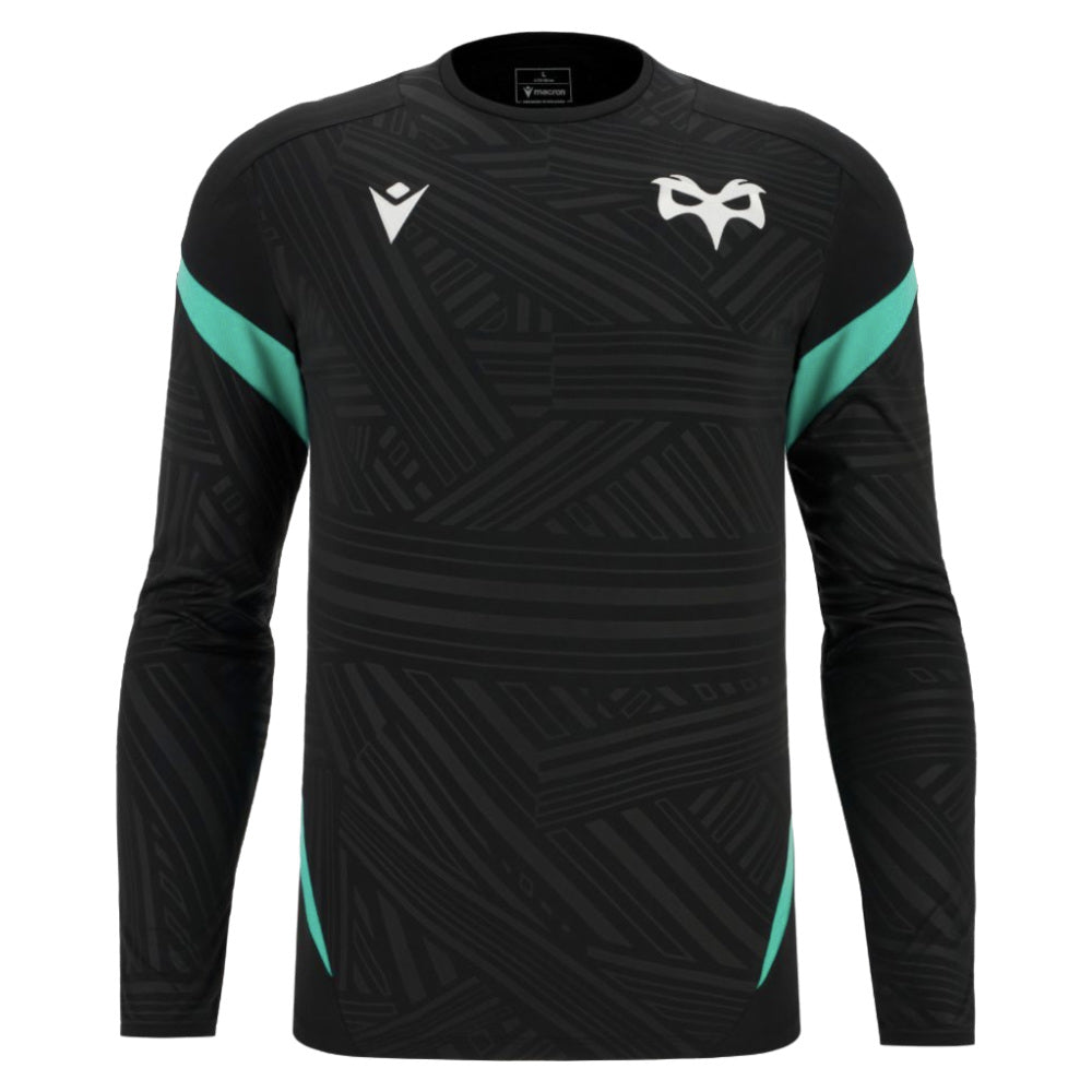2025-2026 Ospreys Rugby Poly LS Training Tee (Black) (Your Name)_2