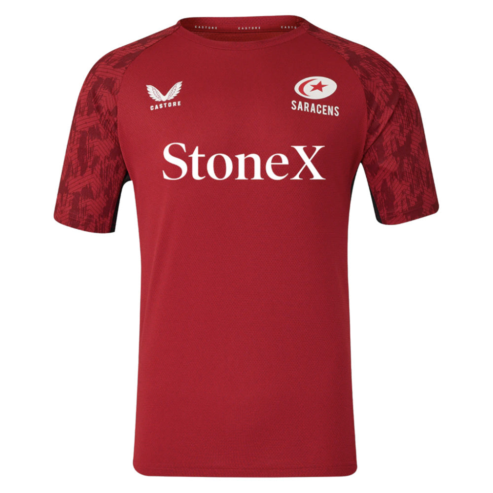 2025-2026 Saracens Performance Short Sleeve Tee (Rythmic Red) (Your Name)_2