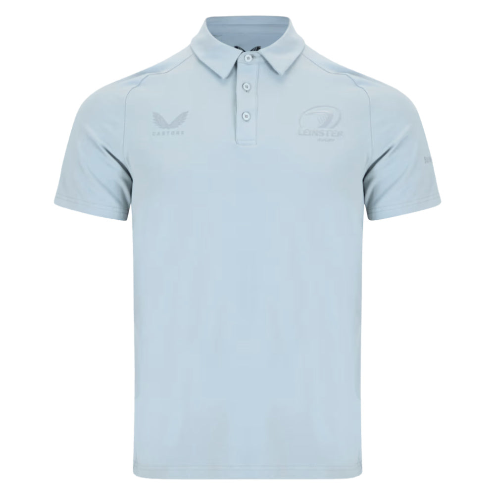 2025-2026 Leinster Rugby Short Sleeve Travel Polo Shirt (Grey Marl)_0