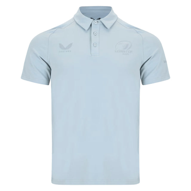 2025-2026 Leinster Rugby Short Sleeve Travel Polo Shirt (Grey Marl)_0