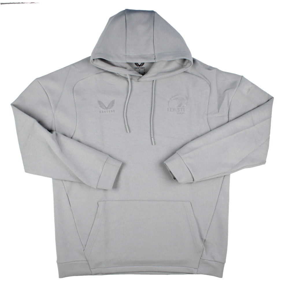 2025-2026 Leinster Rugby Travel Overhead Hoodie (Grey Marl)_0