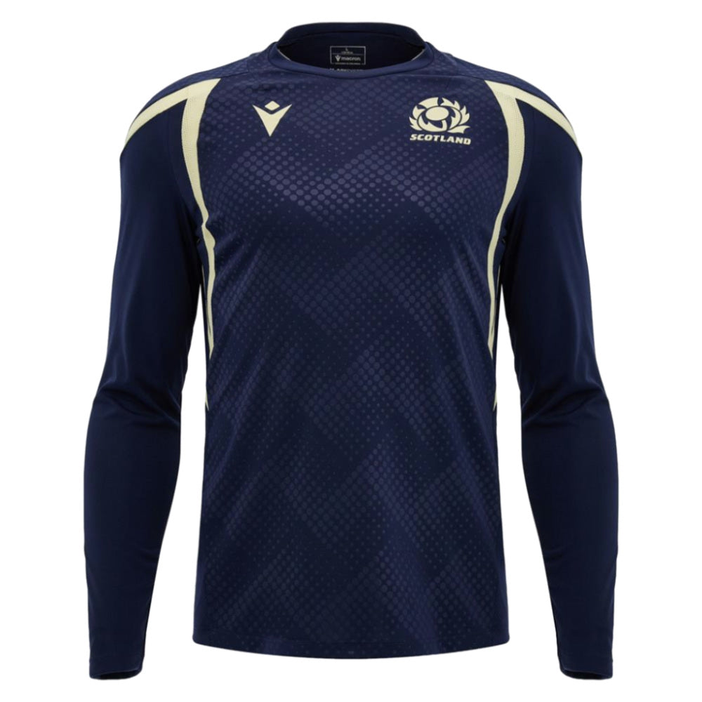 2026-2027 Scotland Rugby Training LS Shirt (Navy/Sand)_0
