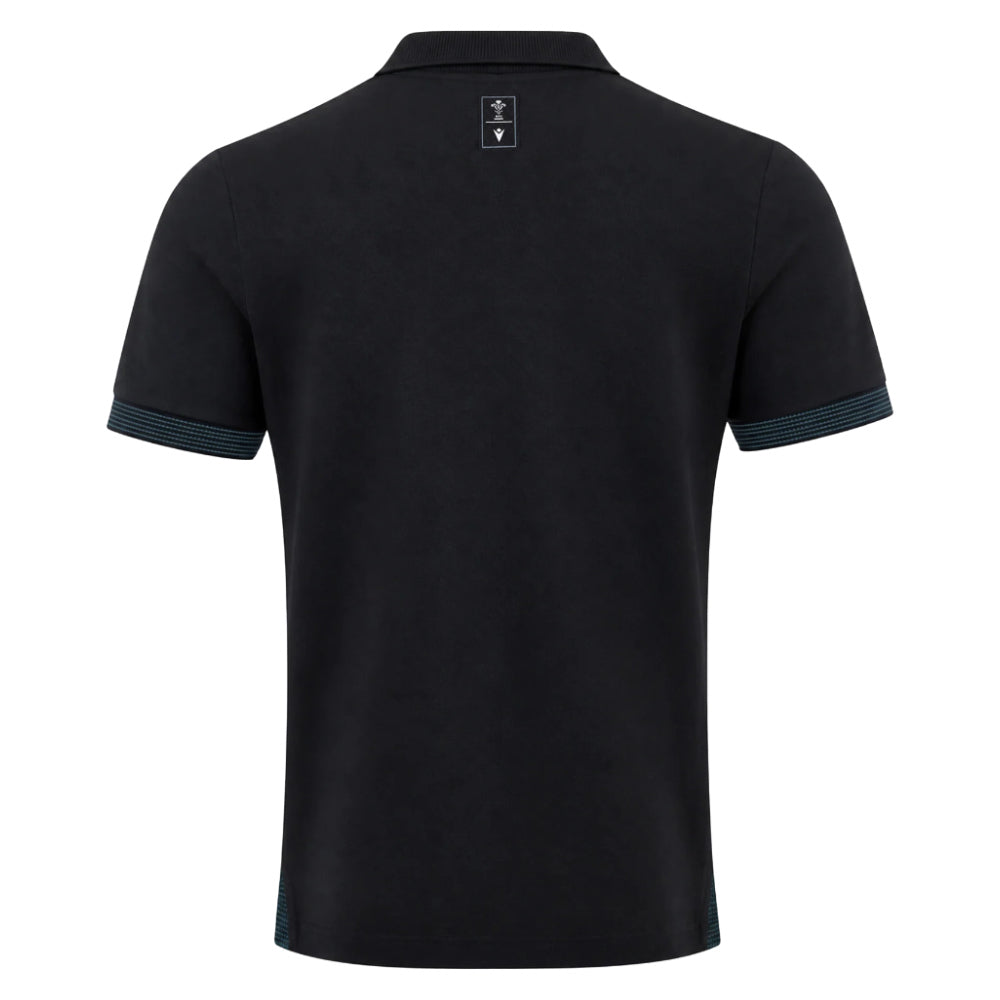 2026-2027 Wales WRU Rugby Travel Cotton Polo (Black) - Kids_1