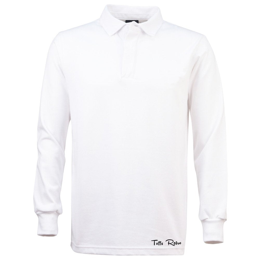 TOFFS Classic Retro White Long Sleeve Rugby Style Shirt_1
