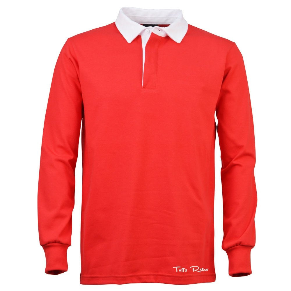 TOFFS Classic Retro Red Long Sleeve Rugby Style Shirt_1