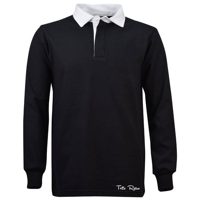 TOFFS Classic Retro Black Long Sleeve Rugby Style Shirt_0