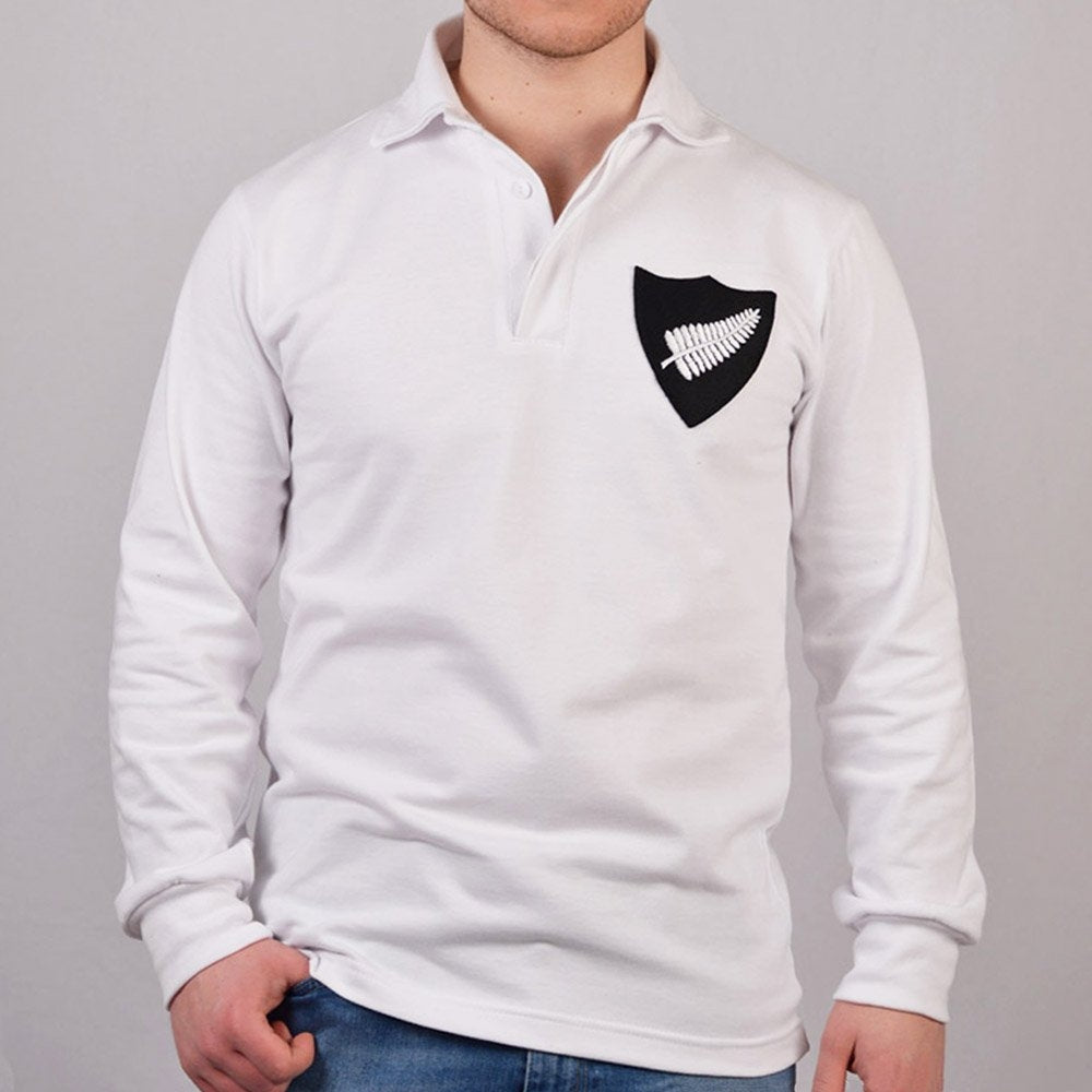New Zealand 1930 Vintage White Rugby Shirt_0