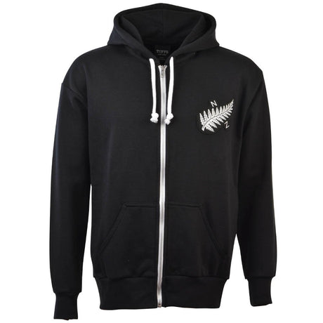 New Zealand 1924 Vintage Rugby Zipped Hoodie - Black_0