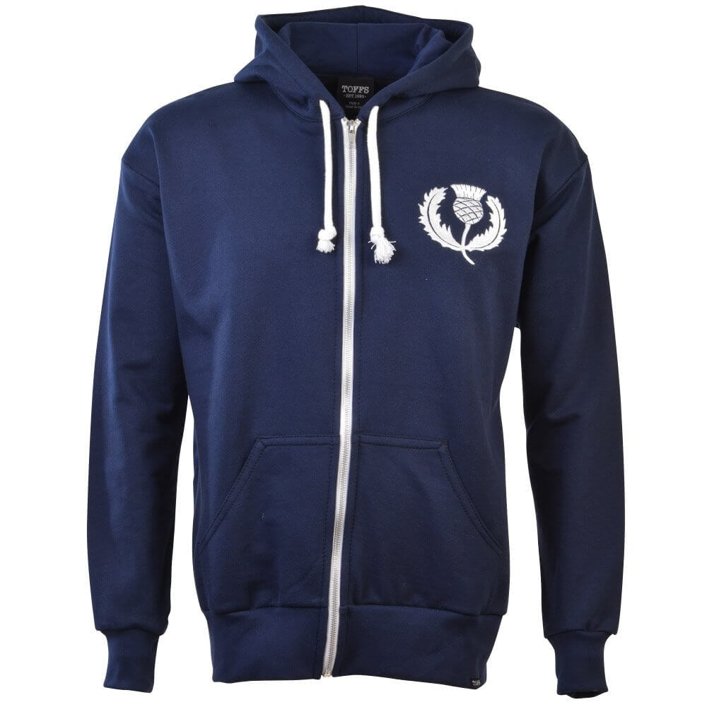 Scotland 1925 Vintage Rugby Zipped Hoodie - Navy_2