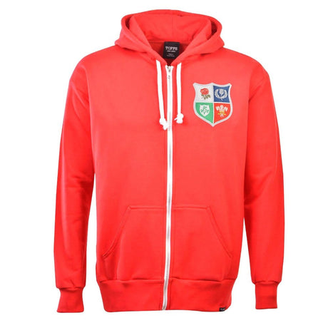 British & Irish Lions 1970s Vintage Rugby Zipped Hoodie Red_2
