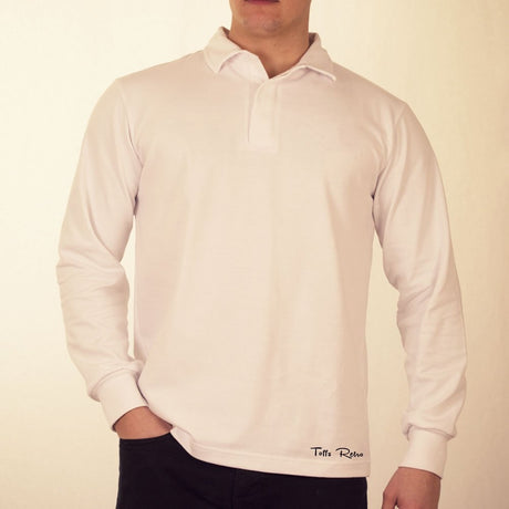 TOFFS Classic Retro White Long Sleeve Rugby Style Shirt_1