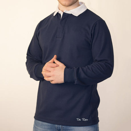 TOFFS Classic Retro Navy Long Sleeve Rugby Stlye Shirt_1
