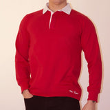 TOFFS Classic Retro Red Long Sleeve Rugby Style Shirt_1